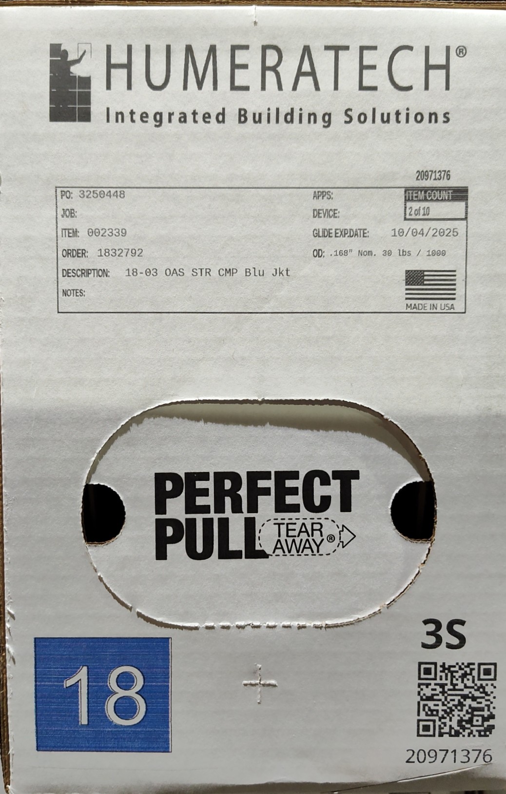EXL05002 18 gage 3 conductor wire 1000 Ft